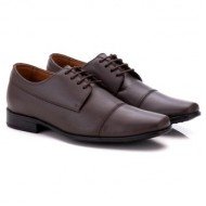 SAPATO SOCIAL COMFORT MASCULINO EM COURO CAFÉ 016