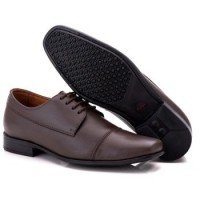 SAPATO SOCIAL COMFORT MASCULINO EM COURO CAFÉ 016