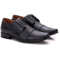 SAPATO SOCIAL COMFORT MASCULINO EM COURO PRETO 016