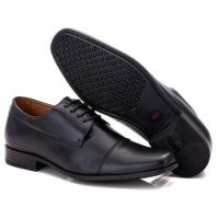 SAPATO SOCIAL COMFORT MASCULINO EM COURO PRETO 016