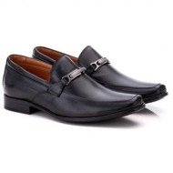 SAPATO SOCIAL COMFORT MASCULINO EM COURO PRETO 017