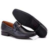 SAPATO SOCIAL COMFORT MASCULINO EM COURO PRETO 017