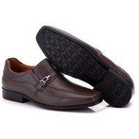 SAPATO SOCIAL COMFORT MASCULINO EM COURO CAFÉ 018