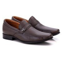 SAPATO SOCIAL COMFORT MASCULINO EM COURO CAFÉ 019