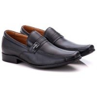 SAPATO SOCIAL COMFORT MASCULINO EM COURO PRETO 019