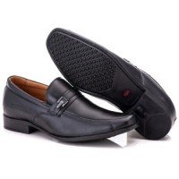 SAPATO SOCIAL COMFORT MASCULINO EM COURO PRETO 019