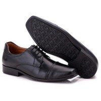 SAPATO SOCIAL COMFORT MASCULINO EM COURO PRETO 021