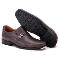 SAPATO SOCIAL COMFORT MASCULINO EM COURO CAFÉ 023