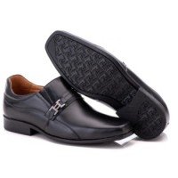 SAPATO SOCIAL COMFORT MASCULINO EM COURO PRETO 023