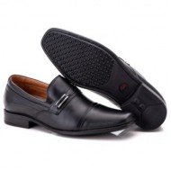 SAPATO SOCIAL COMFORT MASCULINO EM COURO PRETO 024