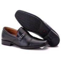SAPATO SOCIAL COMFORT MASCULINO EM COURO PRETO 024