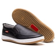 Dock-sider Slip On Masculino Couro Preto 1001