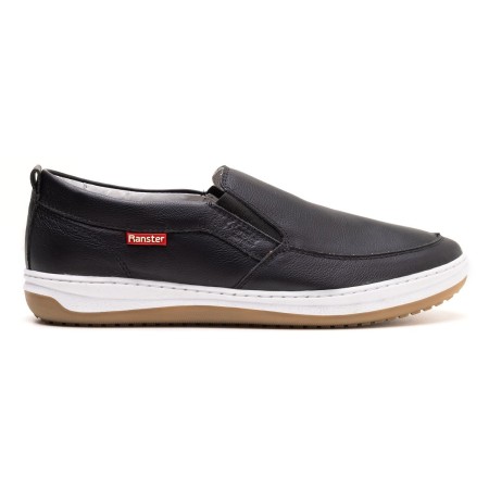 Dock-sider Slip On Masculino Couro Preto 1001