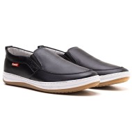 Dock-sider Slip On Masculino Couro Preto 1001