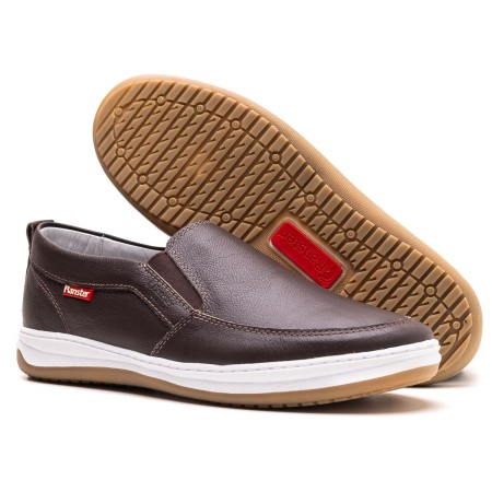 Dock-sider Slip On Masculino Couro Café 1001