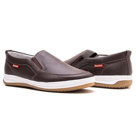 Dock-sider Slip On Masculino Couro Café 1001