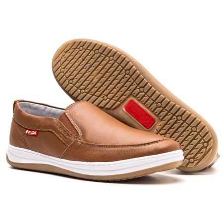 Dock-sider Slip On Masculino Couro Caramelo 1001
