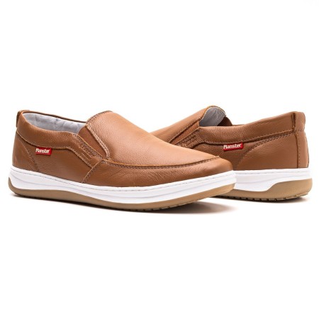 Dock-sider Slip On Masculino Couro Caramelo 1001