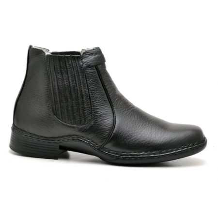 BOTA FINA EM COURO DE FLOTER PRETO 1601P BOTA FINA EM COURO DE FLOTER PRETO 1601P