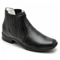 BOTA FINA EM COURO DE FLOTER PRETO 1601P
