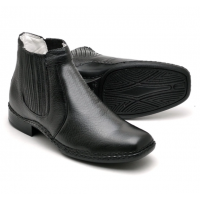 BOTA FINA EM COURO DE FLOTER PRETO 1601P