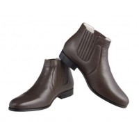 BOTA FINA EM COURO DE CANEIRO CAFÉ 1701