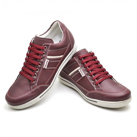 SAPATENIS CASUAL CONFORT VERMELHO BORDO 3008