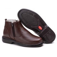 BOTINA ANTI-STRESS COURO CARNEIRO CAFÉ 4002C