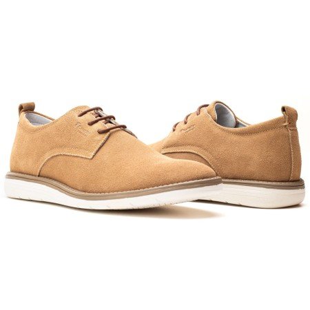 Sapatênis Masculino Couro Areia Confort 7001 Sapatênis Masculino Couro Areia Confort 7001