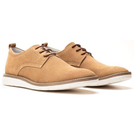 Sapatênis Masculino Couro Areia Confort 7001 Sapatênis Masculino Couro Areia Confort 7001