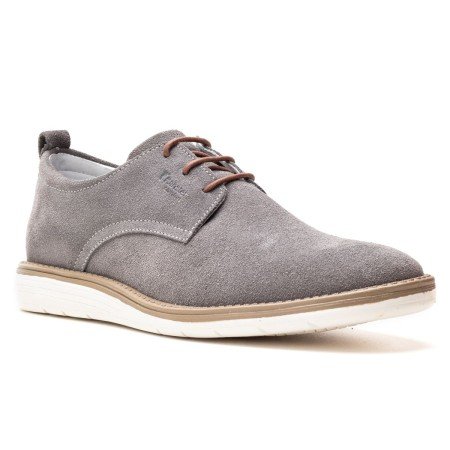 Sapatênis Masculino Couro Cinza Confort 7001 Sapatênis Masculino Couro Cinza Confort 7001