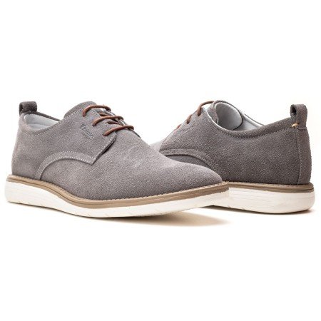 Sapatênis Masculino Couro Cinza Confort 7001 Sapatênis Masculino Couro Cinza Confort 7001