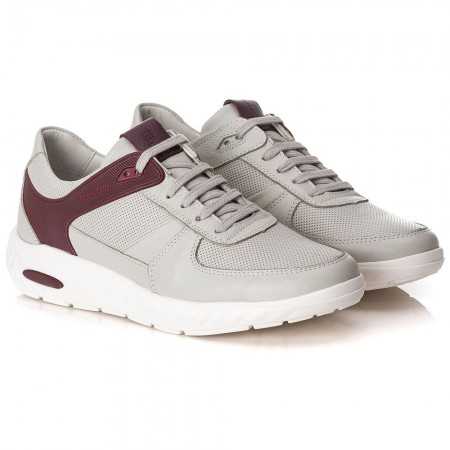 TÊNIS SNEAKER GEL MASCULINO GELO/BORDÔ CONFORT 9000 TÊNIS SNEAKER GEL MASCULINO GELO/BORDÔ CONFORT 9000