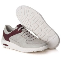  TÊNIS SNEAKER GEL MASCULINO GELO/BORDÔ CONFORT 9000