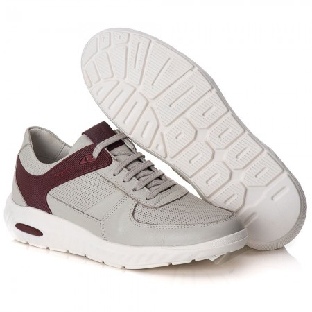 TÊNIS SNEAKER GEL MASCULINO GELO/BORDÔ CONFORT 9000 TÊNIS SNEAKER GEL MASCULINO GELO/BORDÔ CONFORT 9000