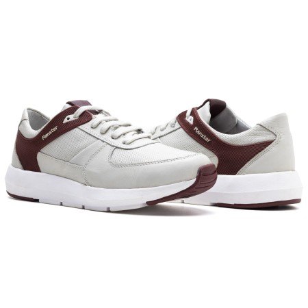 Tênis Sneaker Masculino Confort Gelo/Bordo 9002 Tênis Sneaker Masculino Confort Gelo/Bordo 9002