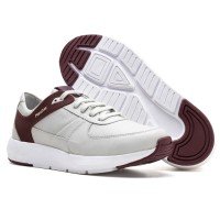 Tênis Sneaker Masculino Confort Gelo/Bordo 9002