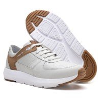 Tênis Sneaker Masculino Confort Gelo/Caramelo 9002