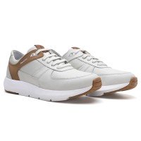 Tênis Sneaker Masculino Confort Gelo/Caramelo 9002