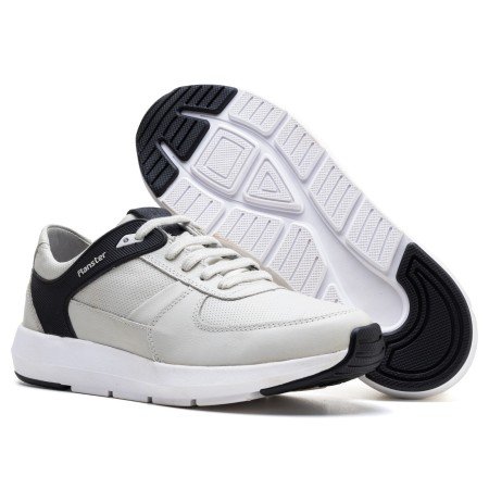 Tênis Sneaker Masculino Confort Gelo/Preto 9002 Tênis Sneaker Masculino Confort Gelo/Preto 9002