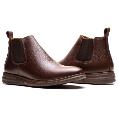 BOTA FINA EM COURO CAFÉ PL-1001C