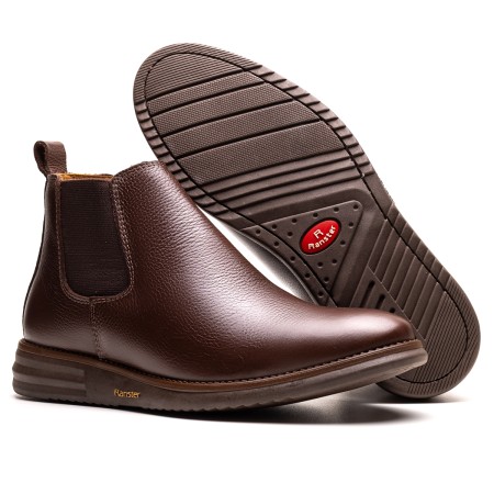 BOTA FINA EM COURO CAFÉ PL-1001C