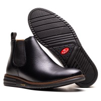 BOTA FINA EM COURO PRETA PL-1001P