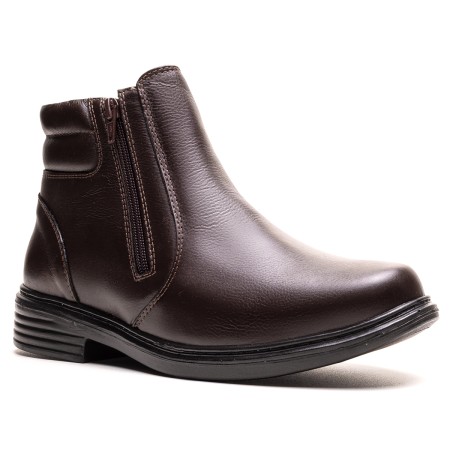 BOTA FINA EM COURO CAFÉ PL-1002C