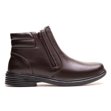 BOTA FINA EM COURO CAFÉ PL-1002C