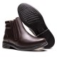 BOTA FINA EM COURO CAFÉ PL-1002C