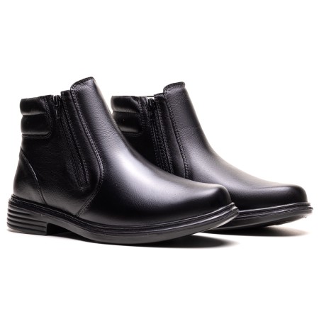 BOTA FINA EM COURO PRETA PL-1002P