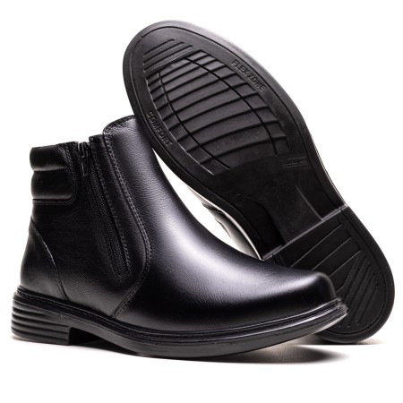 BOTA FINA EM COURO PRETA PL-1002P