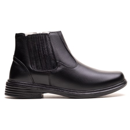 BOTA FINA EM COURO PRETA PL-1005P