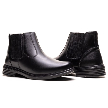 BOTA FINA EM COURO PRETA PL-1005P